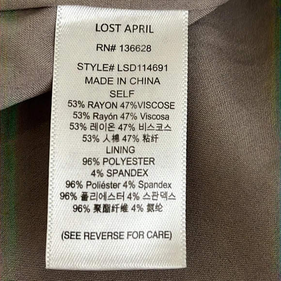 Lost April Taupe Animal Print Short Sleeve Shift Dress - Size Large - NEW - Picture 6 of 7